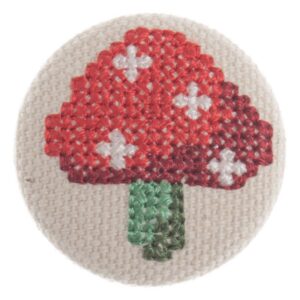 G442748\0 Woodland Toadstool Fabric Covered Shank Button - 30mm