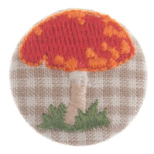 G442848\0 Woodland Toadstool Tartan Fabric Covered Shank Button - 30mm