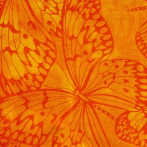 Yellow Orange Melody Butterfly Bali Batik Fabric 100% Cotton